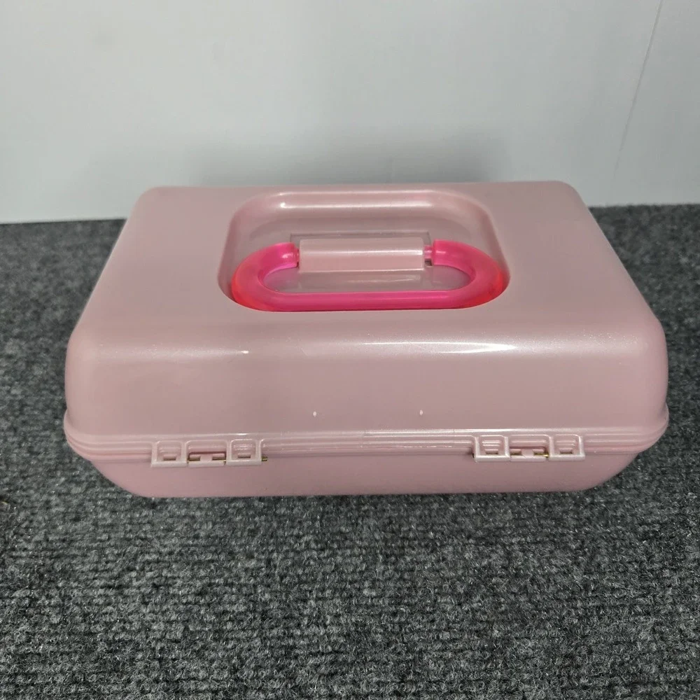 Caboodles Pretty In Petite Classic 2 Tier‎ Makeup Case W/ Mirror Pink  9x6x4